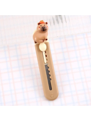 ILIKEGIFT нож канцелярский capybara tomato brown